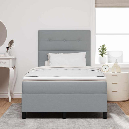 Boxspring bed met hoofdeinde Lichtgrijs 120 x 200 cm Stof