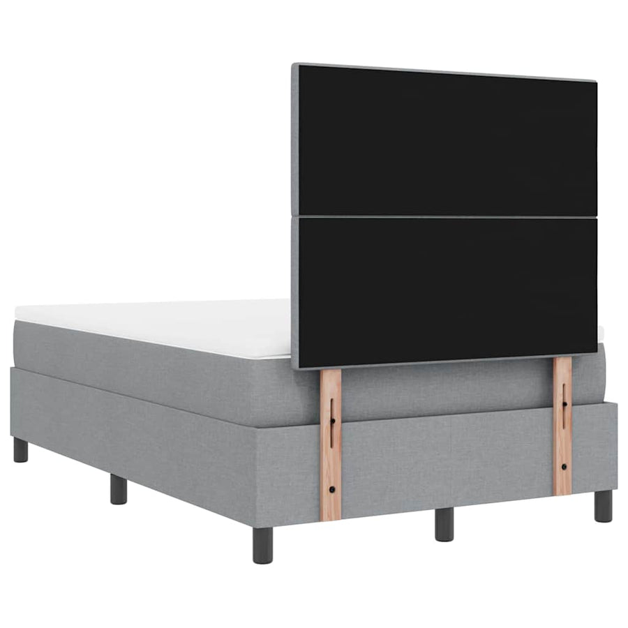 Boxspring bed met hoofdeinde Lichtgrijs 120 x 200 cm Stof