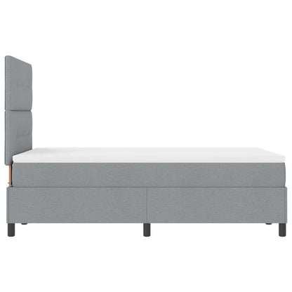 Boxspring bed met hoofdeinde Lichtgrijs 120 x 200 cm Stof