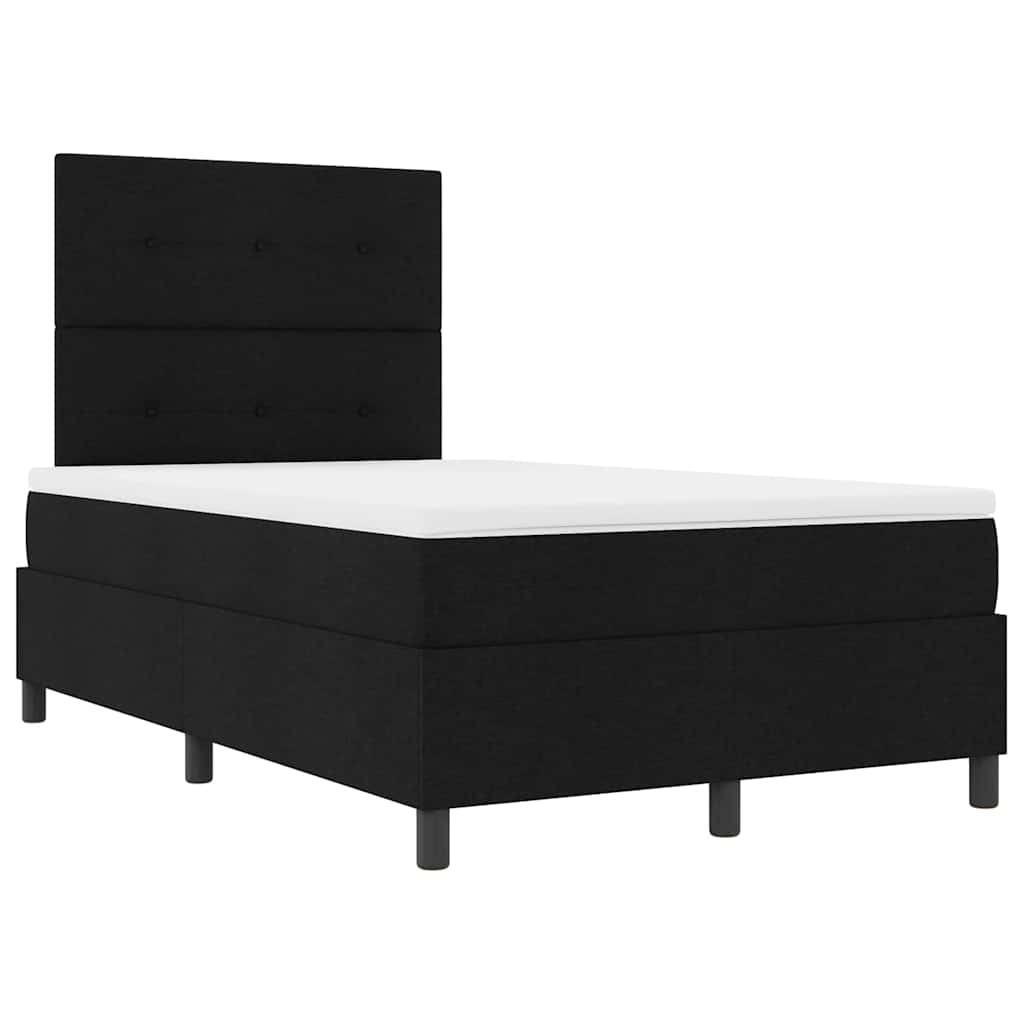 Boxspring bed met LED-stripverlichting Zwart 120 x 200 cm Stof