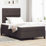 Boxspring bed 120x200 cm donkerbruin stof met hoofdeinde