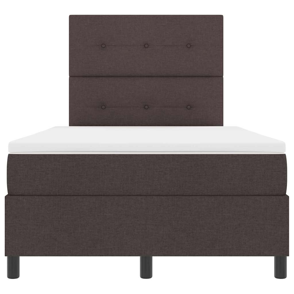 Boxspring bed met hoofdeinde Donkerbruin 120 x 200 cm Stof