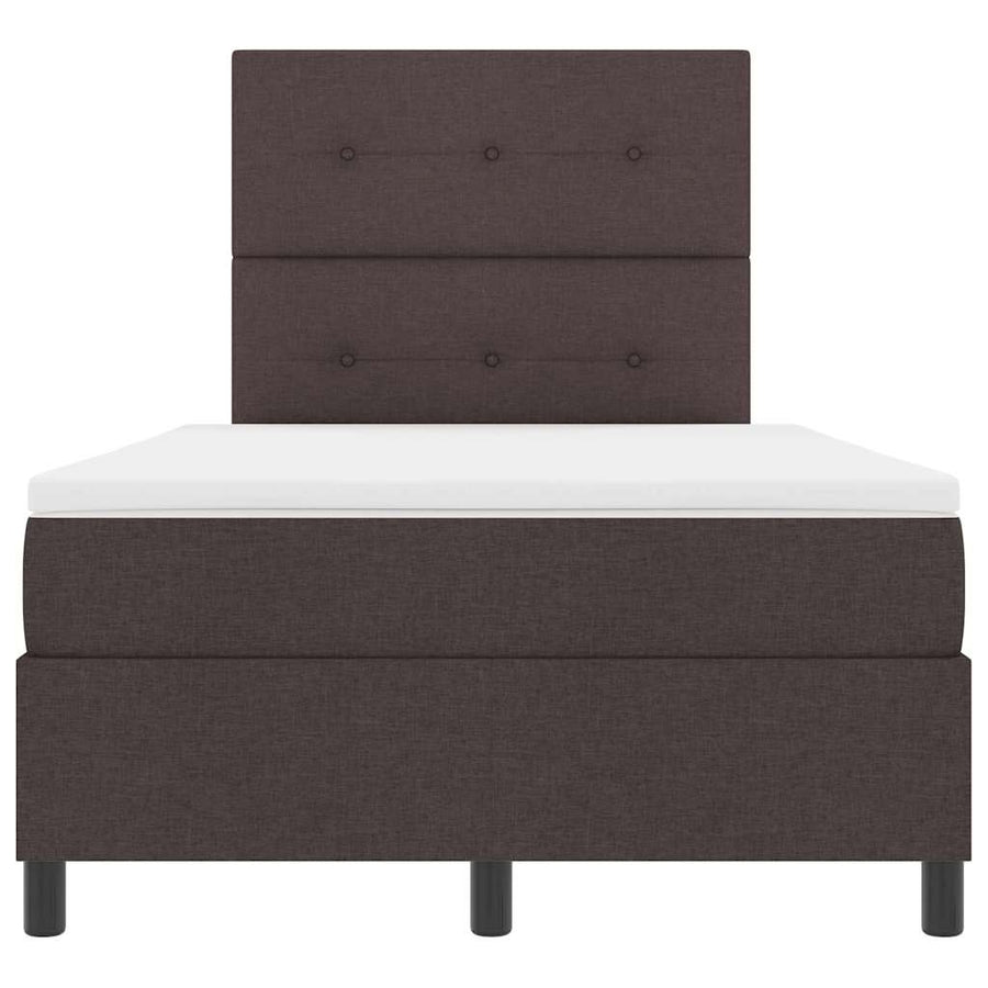 Boxspring bed met hoofdeinde Donkerbruin 120 x 200 cm Stof