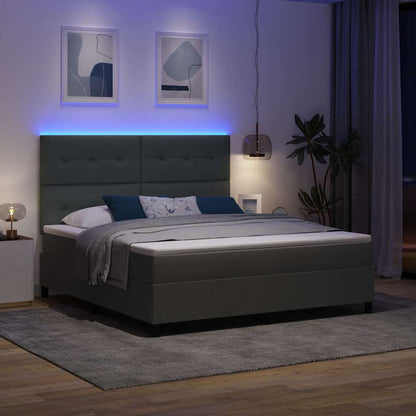 Boxspring bed met hoofdeinde Donkergrijs 180 x 200 cm Stof