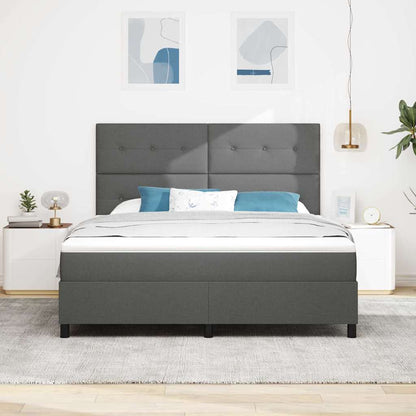 Boxspring bed met hoofdeinde Donkergrijs 180 x 200 cm Stof