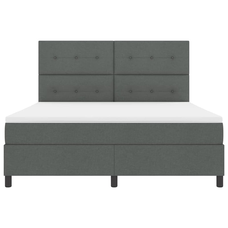 Boxspring bed met hoofdeinde Donkergrijs 180 x 200 cm Stof