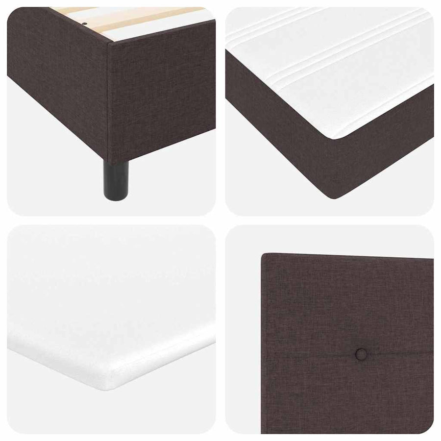 Boxspring bed met matras met LED Donkerbruin 180 x 200 cm Stof