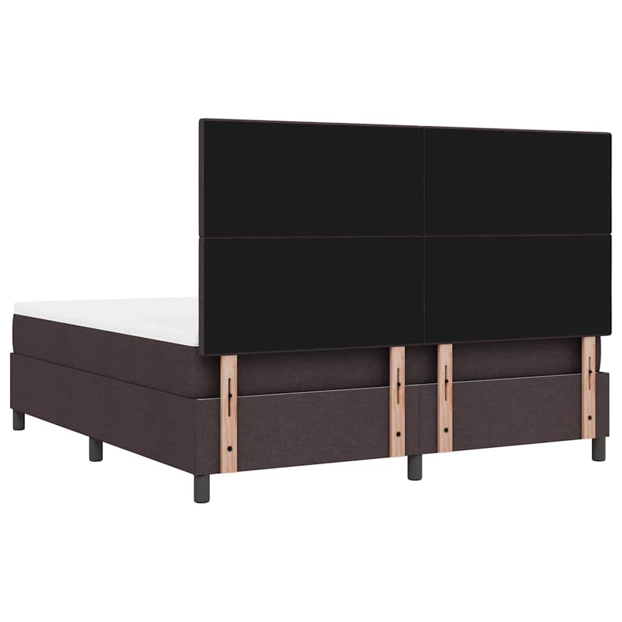 Boxspring bed met matras met LED Donkerbruin 180 x 200 cm Stof