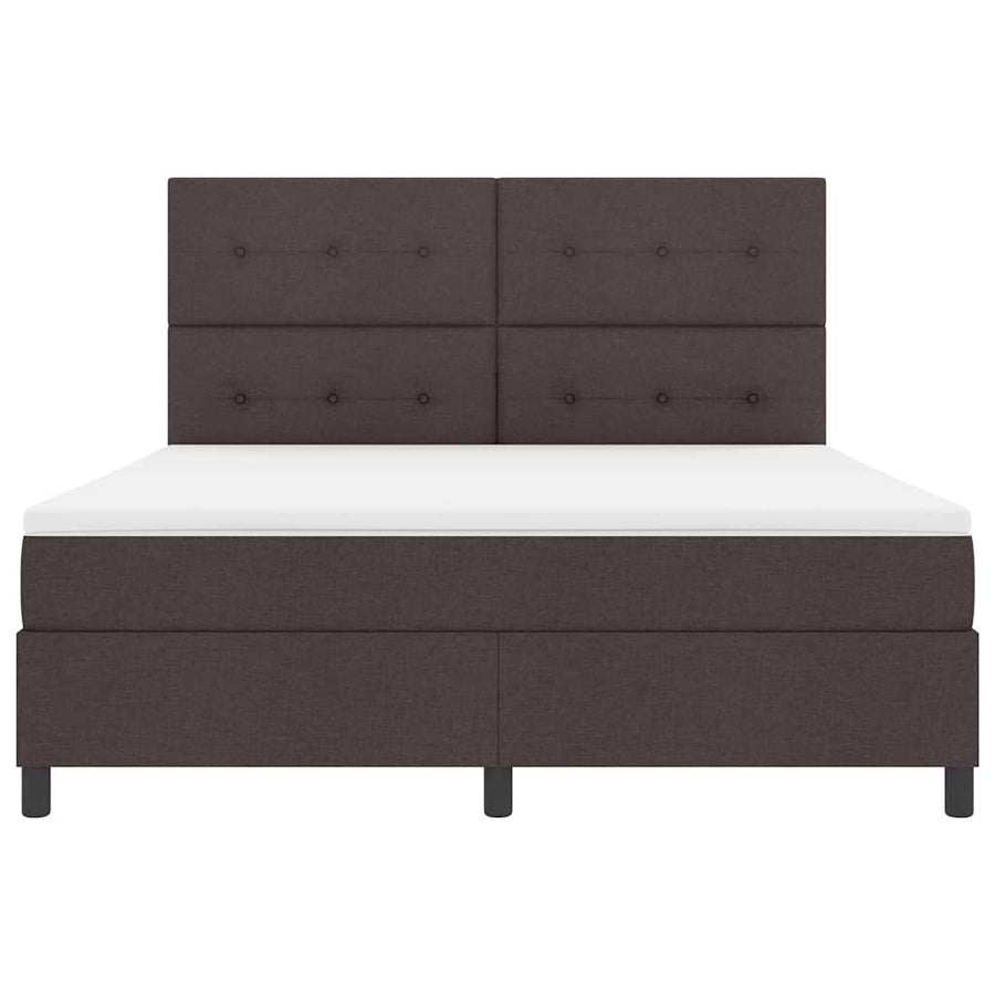 Boxspring bed met matras met LED Donkerbruin 180 x 200 cm Stof