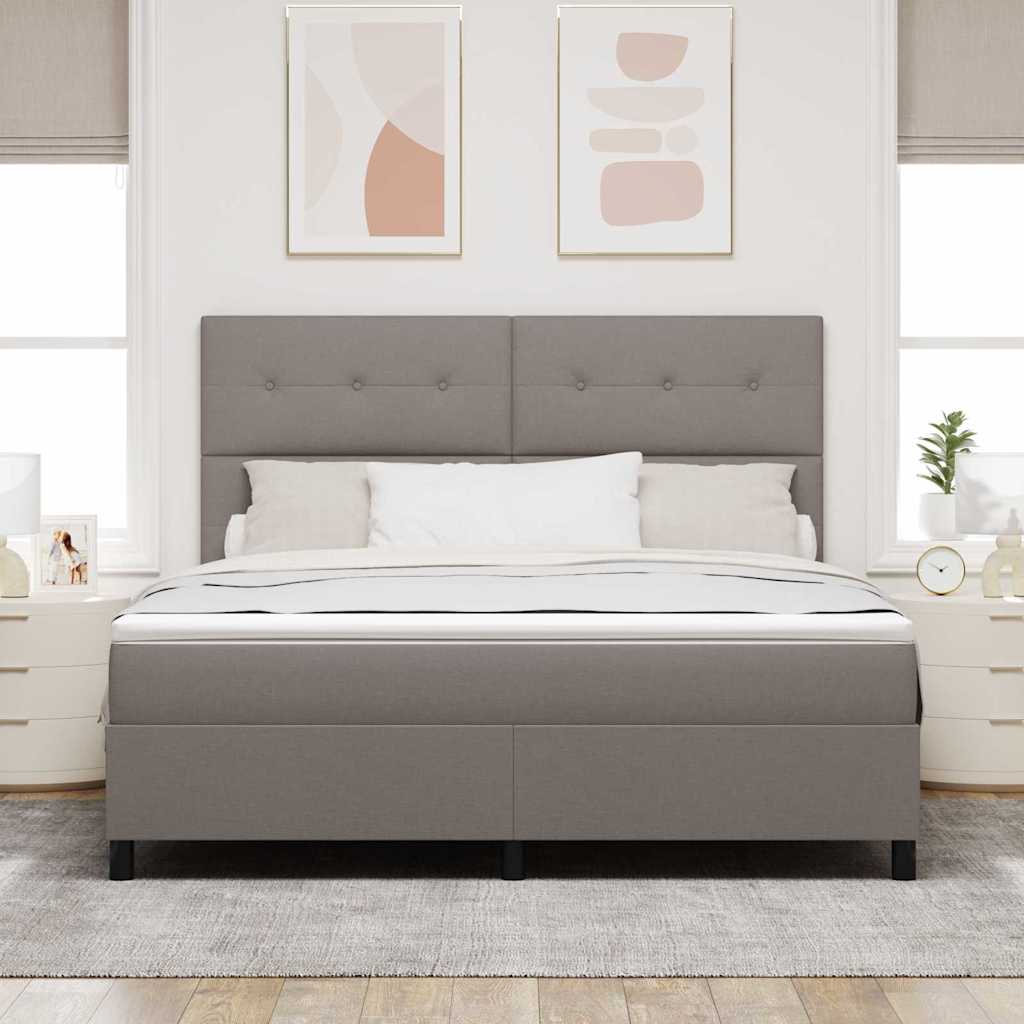 Boxspring bed met matras met hoofdeinde Taupe 180 x 200 cm Stof