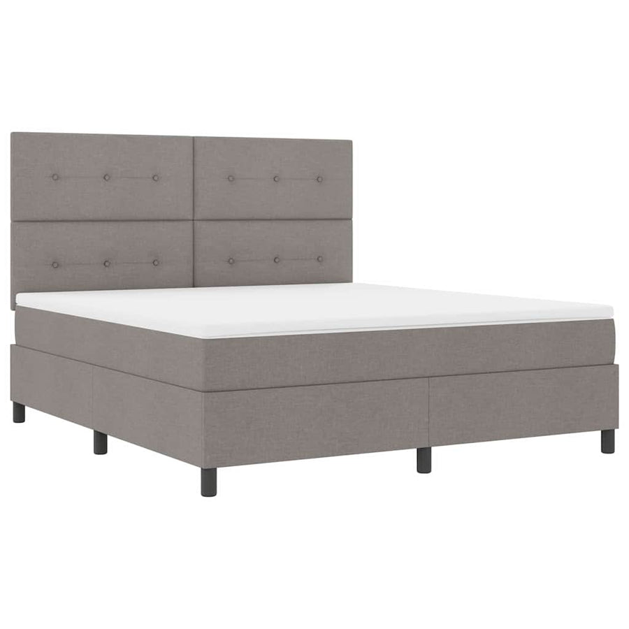 Boxspring bed met matras met hoofdeinde Taupe 180 x 200 cm Stof