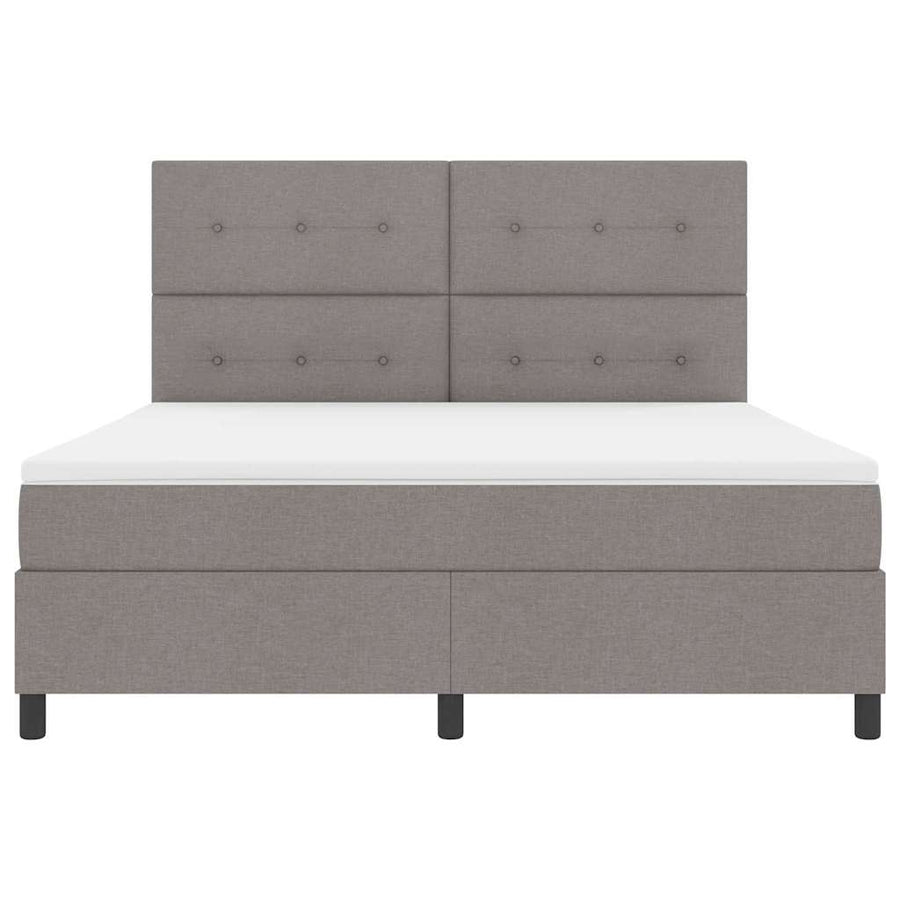 Boxspring bed met matras met hoofdeinde Taupe 180 x 200 cm Stof
