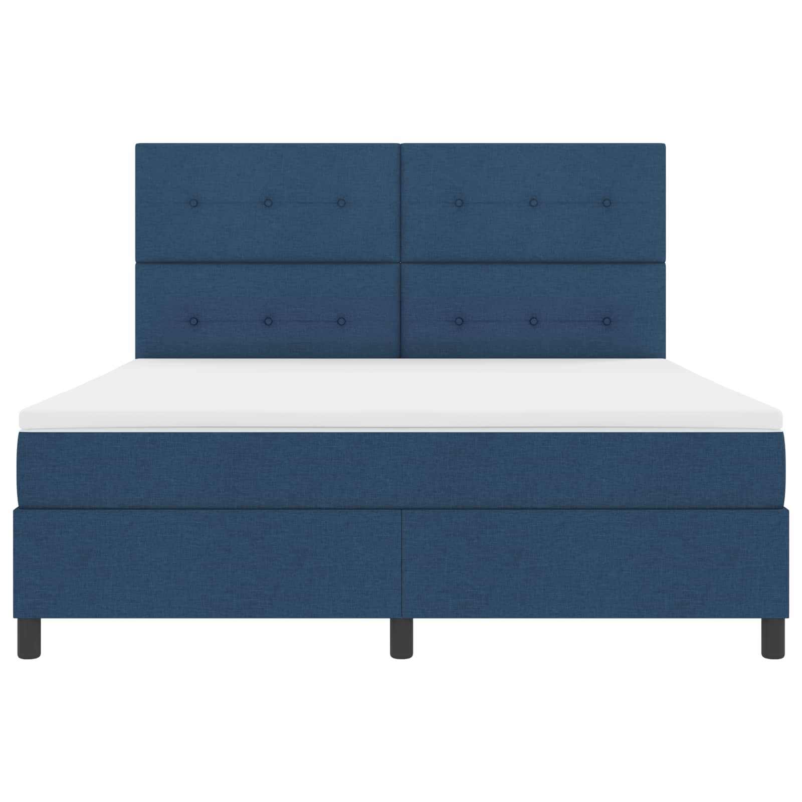 Boxspring bed met LED-stripverlichting Blauw 180 x 200 cm Stof