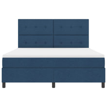 Boxspring bed met LED-stripverlichting Blauw 180 x 200 cm Stof