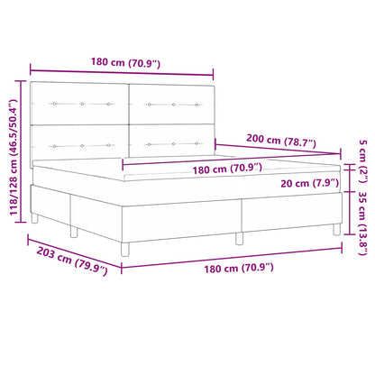 Boxspring bed met LED-stripverlichting Blauw 180 x 200 cm Stof