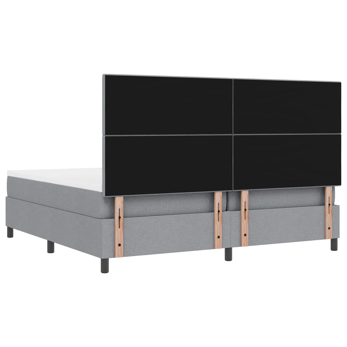 Boxspring bed met hoofdeinde Lichtgrijs 200 x 200 cm Stof