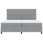 Boxspring bed 200x200 cm lichtgrijs met led hoofdeinde
