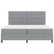 Boxspring bed 200x200 cm lichtgrijs met led hoofdeinde