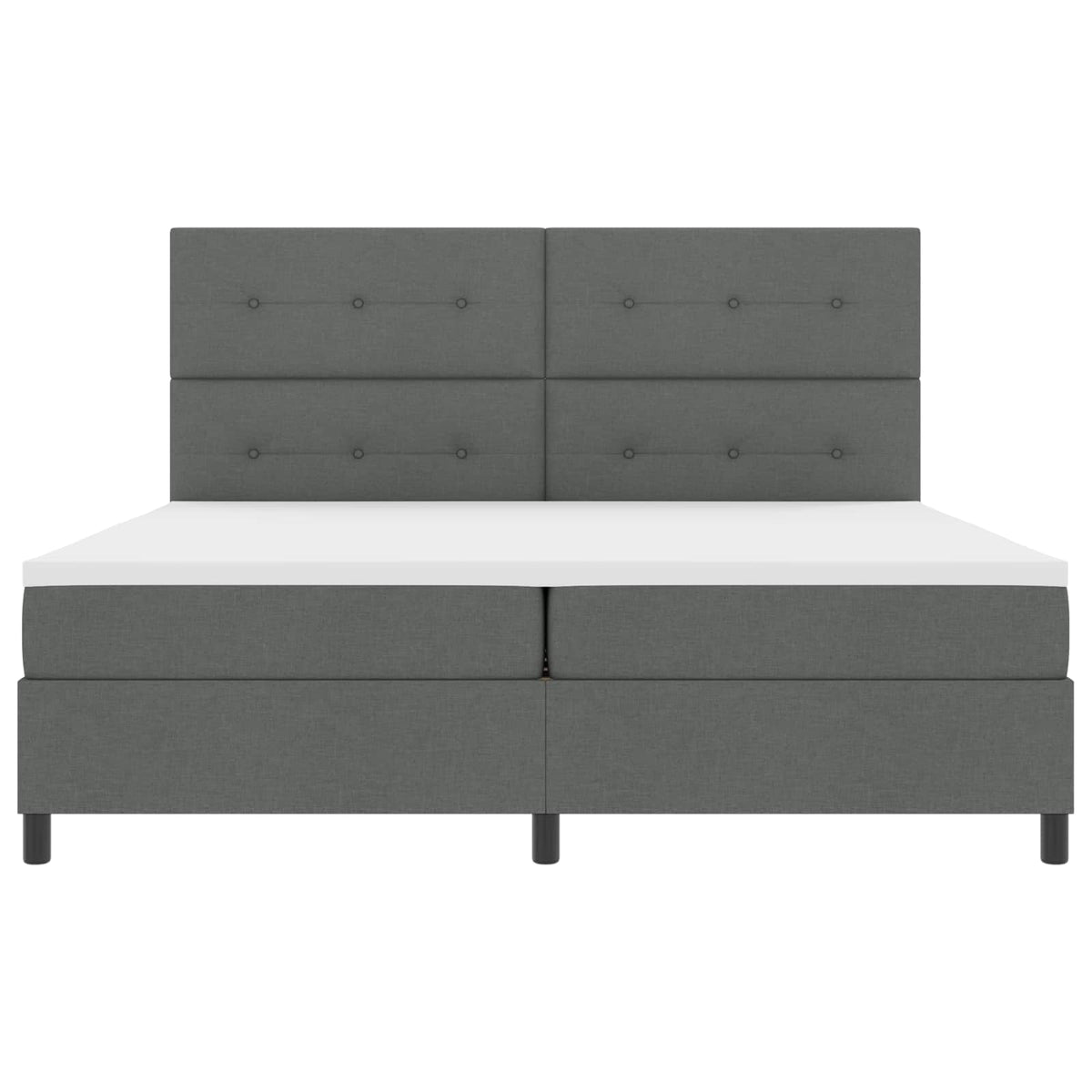 Boxspring bed met hoofdeinde Donkergrijs 200 x 200 cm Stof