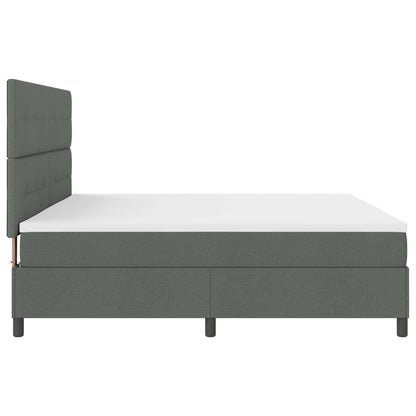 Boxspring bed met hoofdeinde Donkergrijs 200 x 200 cm Stof