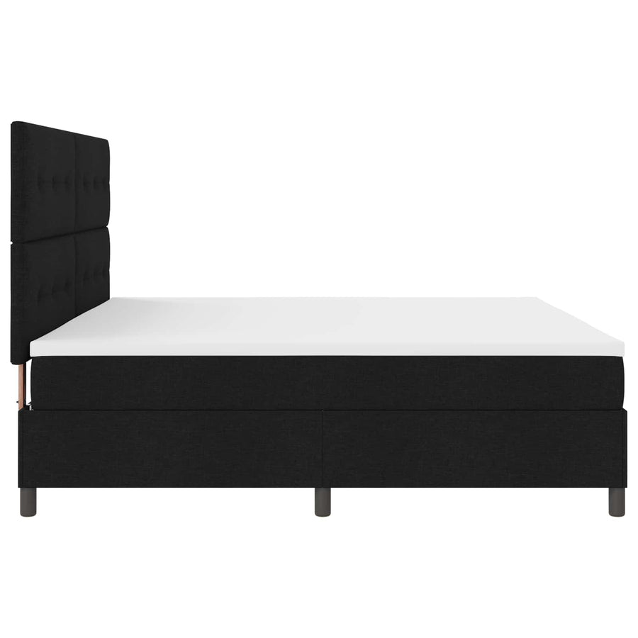 Boxspring bed met LED-stripverlichting Zwart 200 x 200 cm Stof