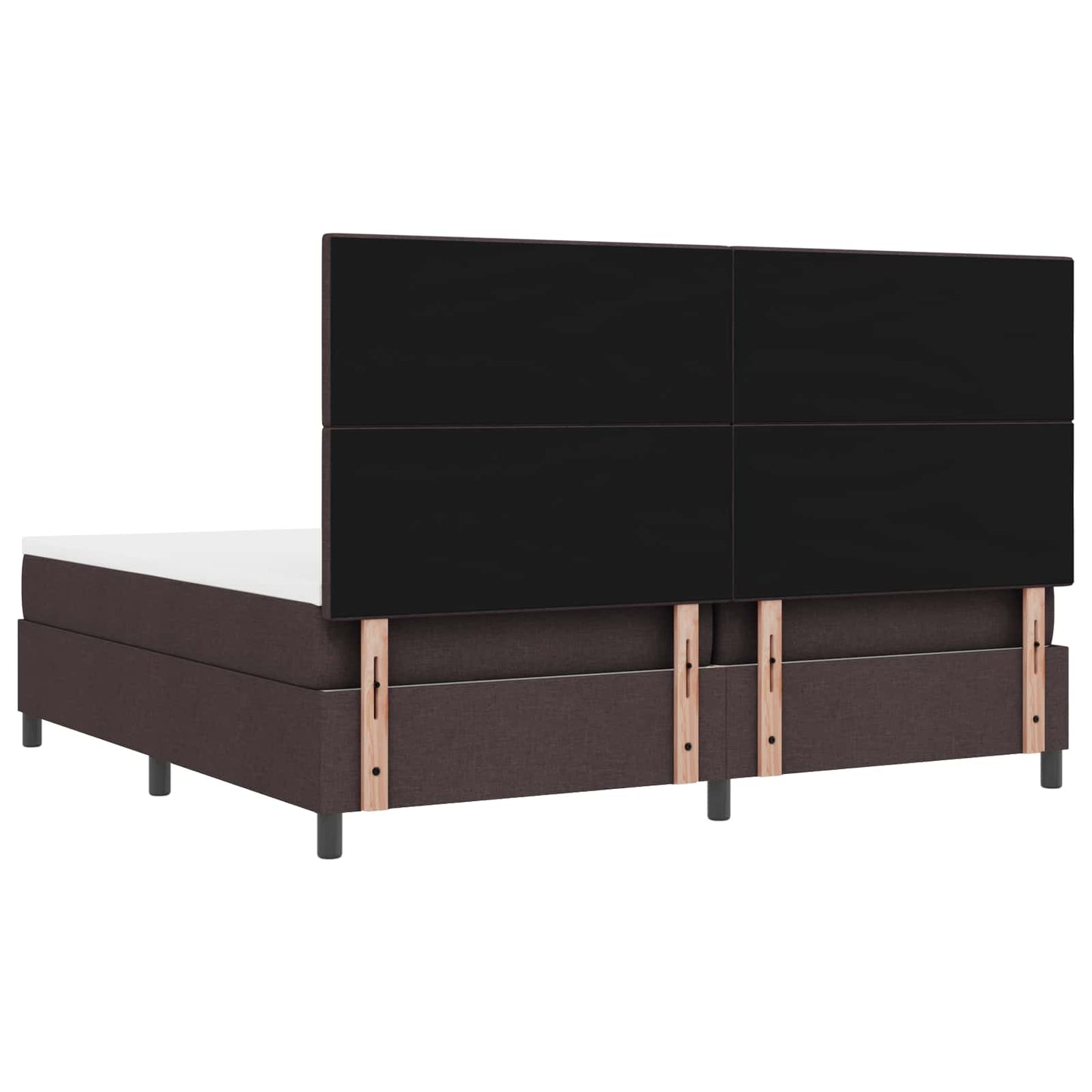 Boxspring bed met hoofdeinde Donkerbruin 200 x 200 cm Stof