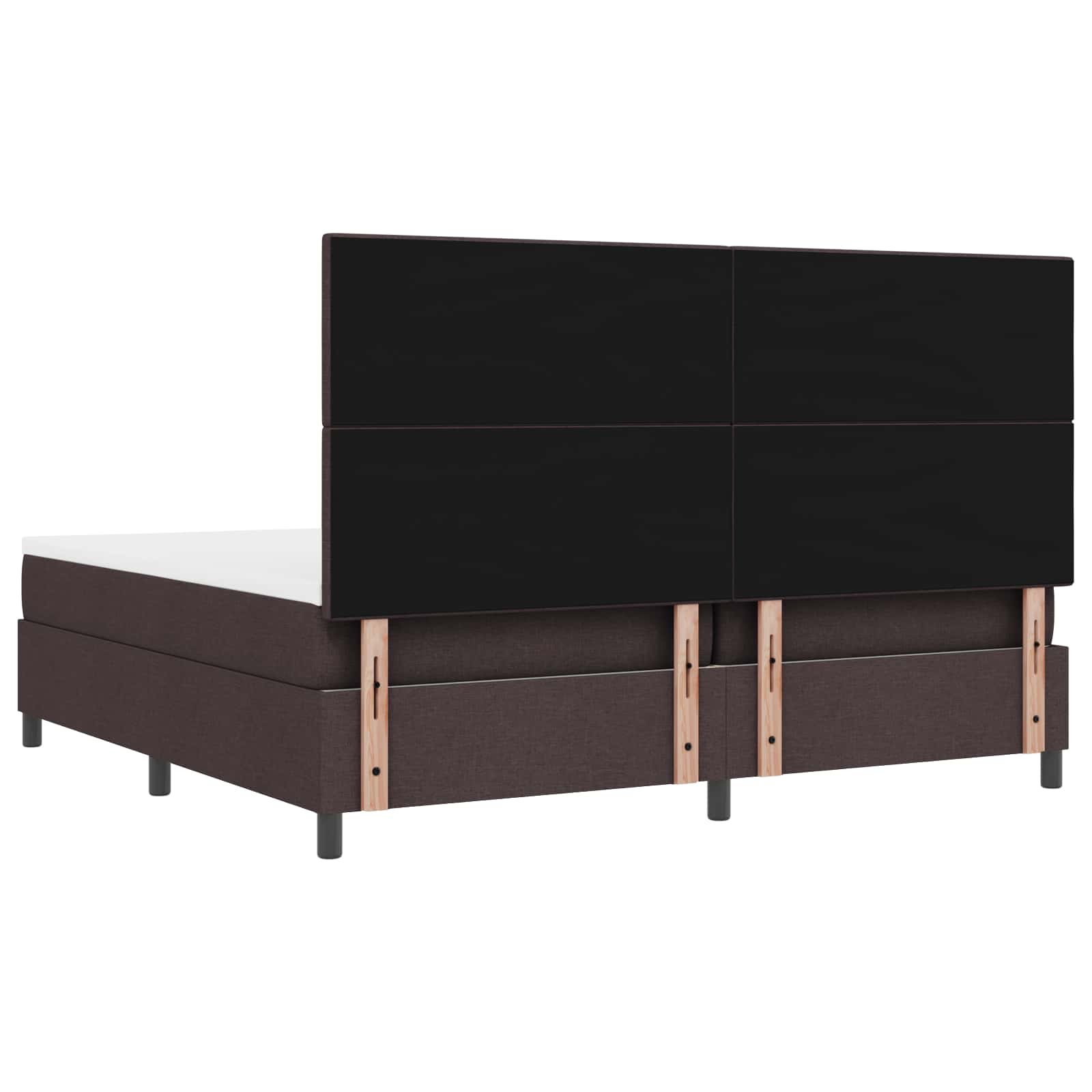 Boxspring bed met hoofdeinde Donkerbruin 200 x 200 cm Stof