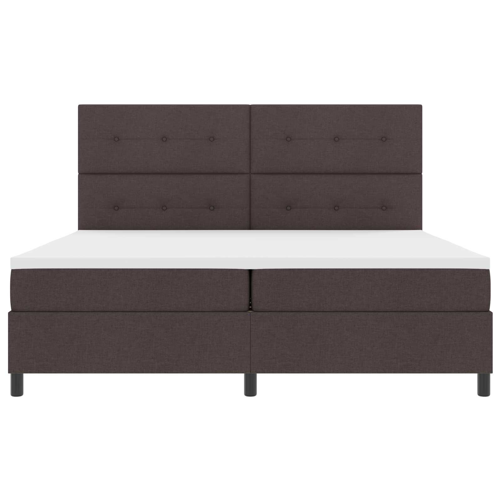 Boxspring bed met hoofdeinde Donkerbruin 200 x 200 cm Stof