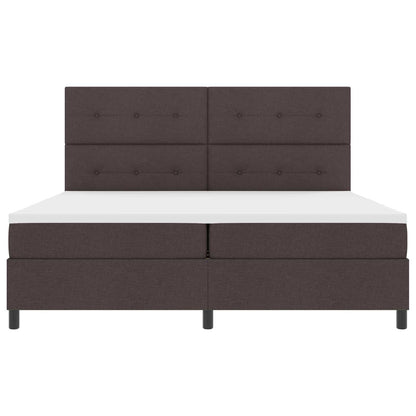 Boxspring bed met hoofdeinde Donkerbruin 200 x 200 cm Stof