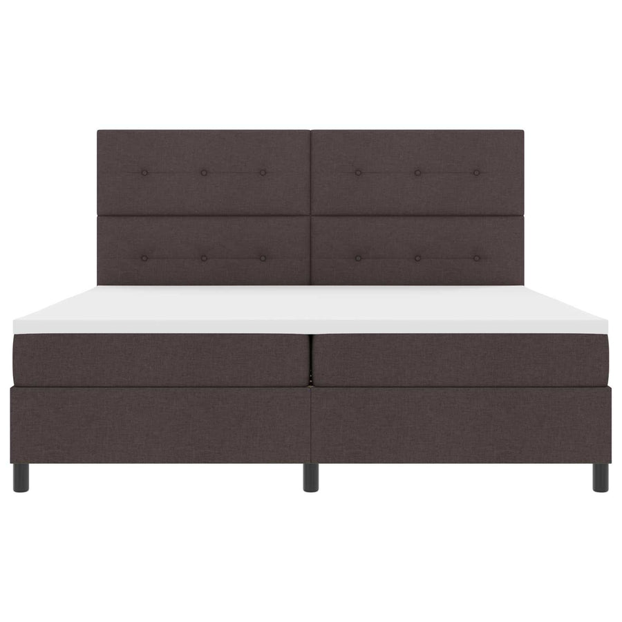 Boxspring bed met hoofdeinde Donkerbruin 200 x 200 cm Stof