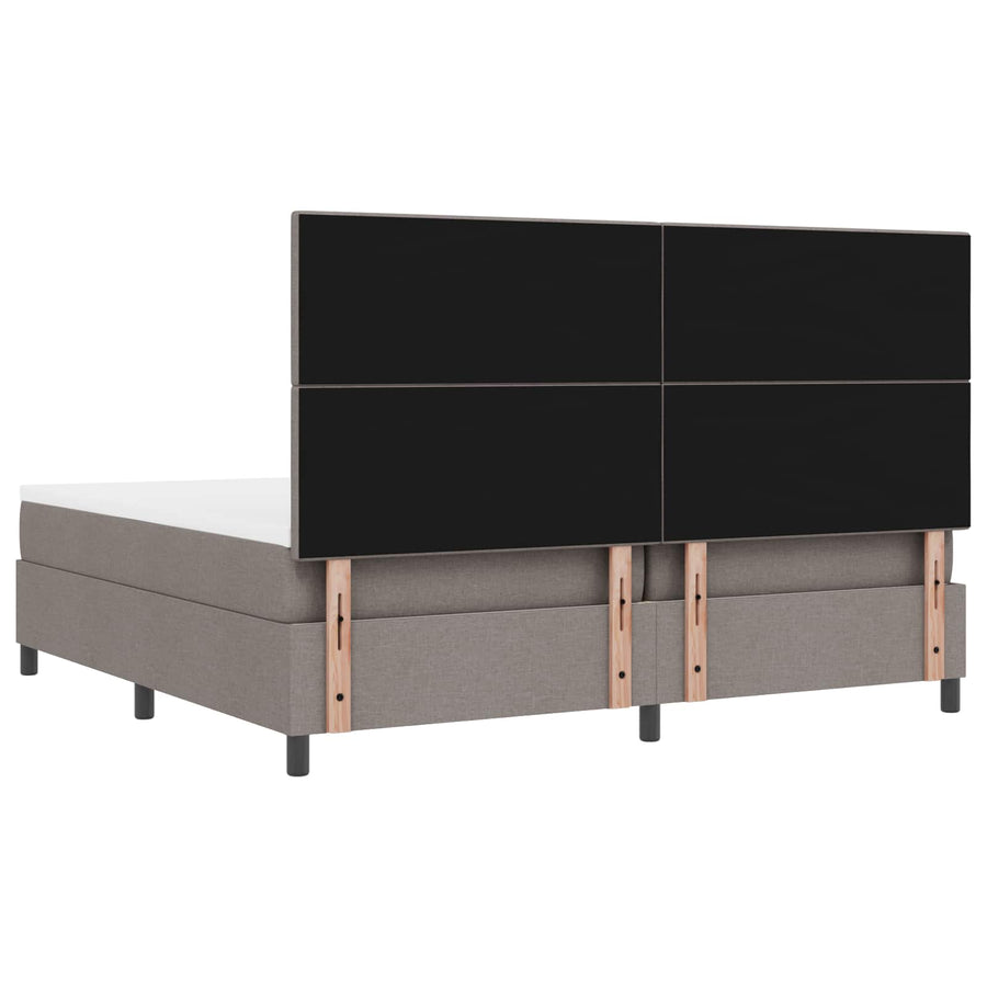 Boxspring bed met LED-stripverlichting Taupe 200 x 200 cm Stof