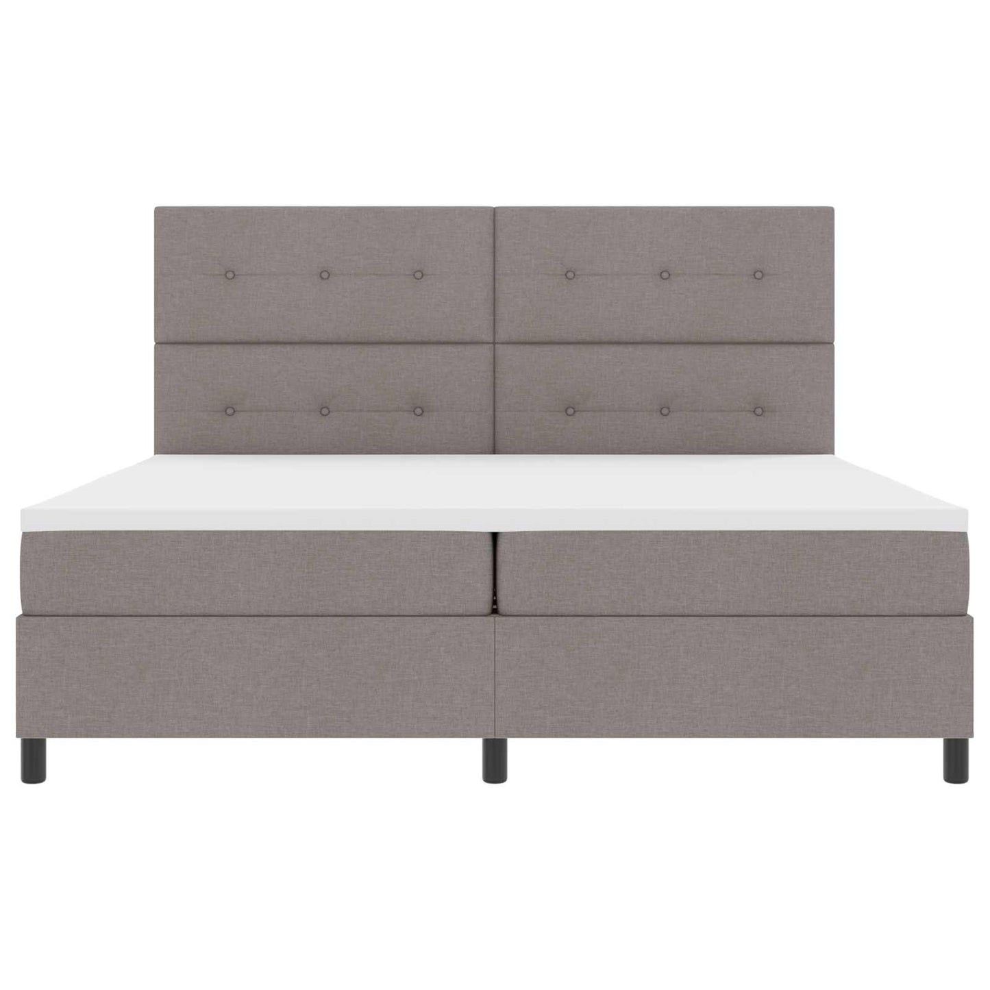 Boxspring bed met LED-stripverlichting Taupe 200 x 200 cm Stof