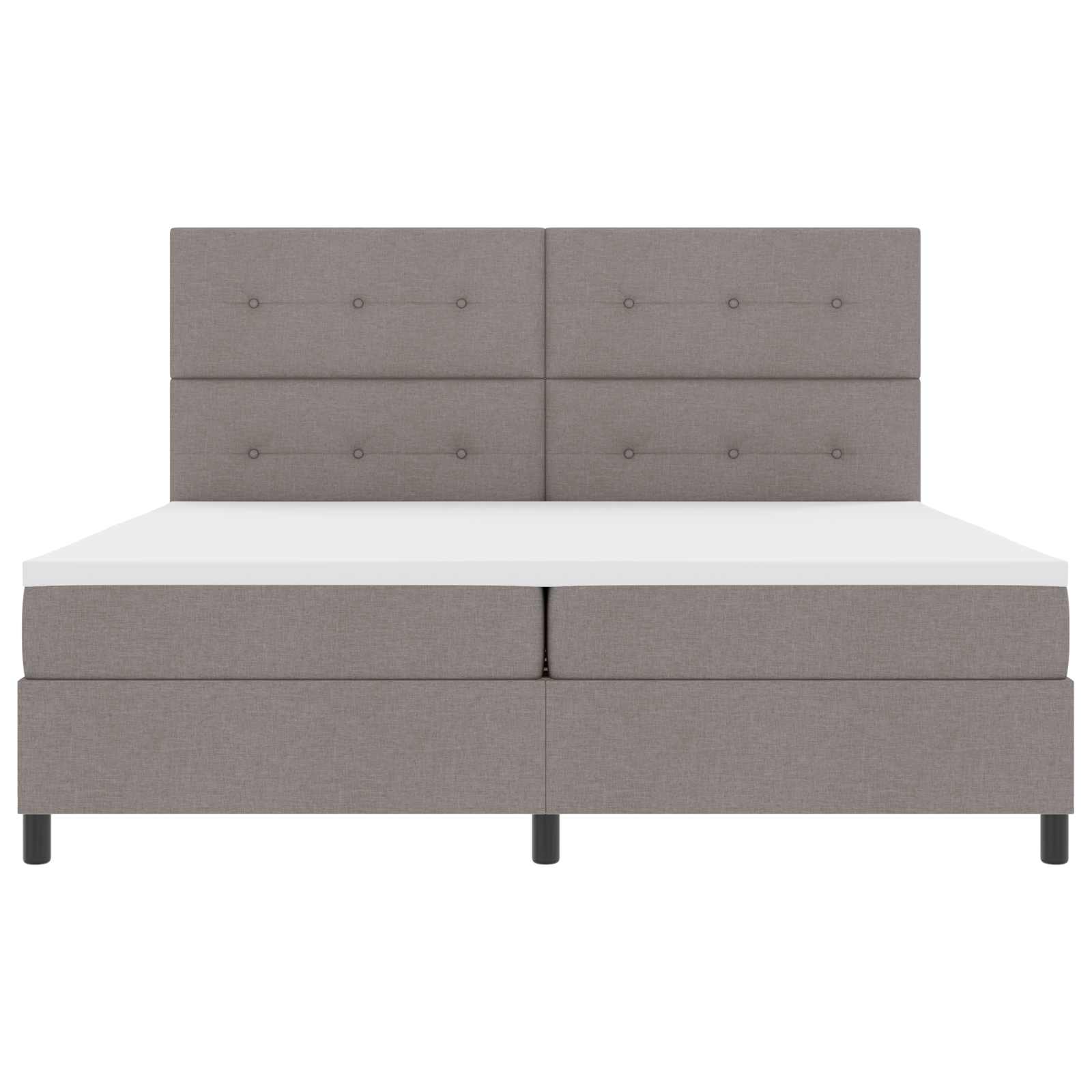 Boxspring bed met LED-stripverlichting Taupe 200 x 200 cm Stof