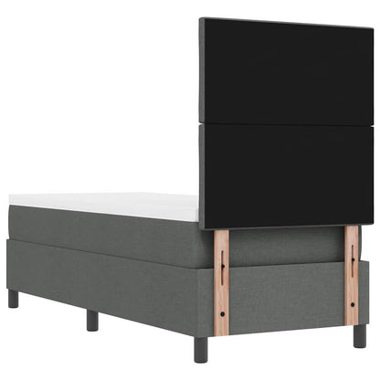 Boxspring bed met matras met LED Donkergrijs 80 x 200 cm Stof