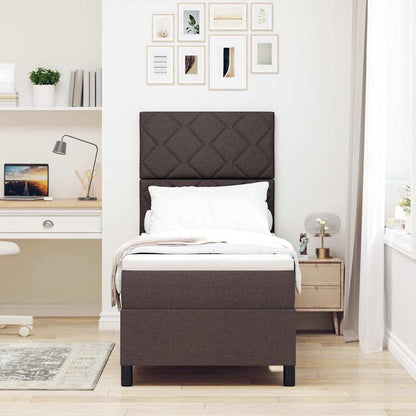 Boxspring bed met hoofdeinde Donkerbruin 80 x 200 cm Stof