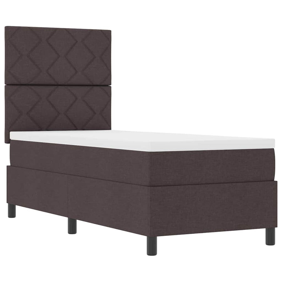 Boxspring bed met hoofdeinde Donkerbruin 80 x 200 cm Stof