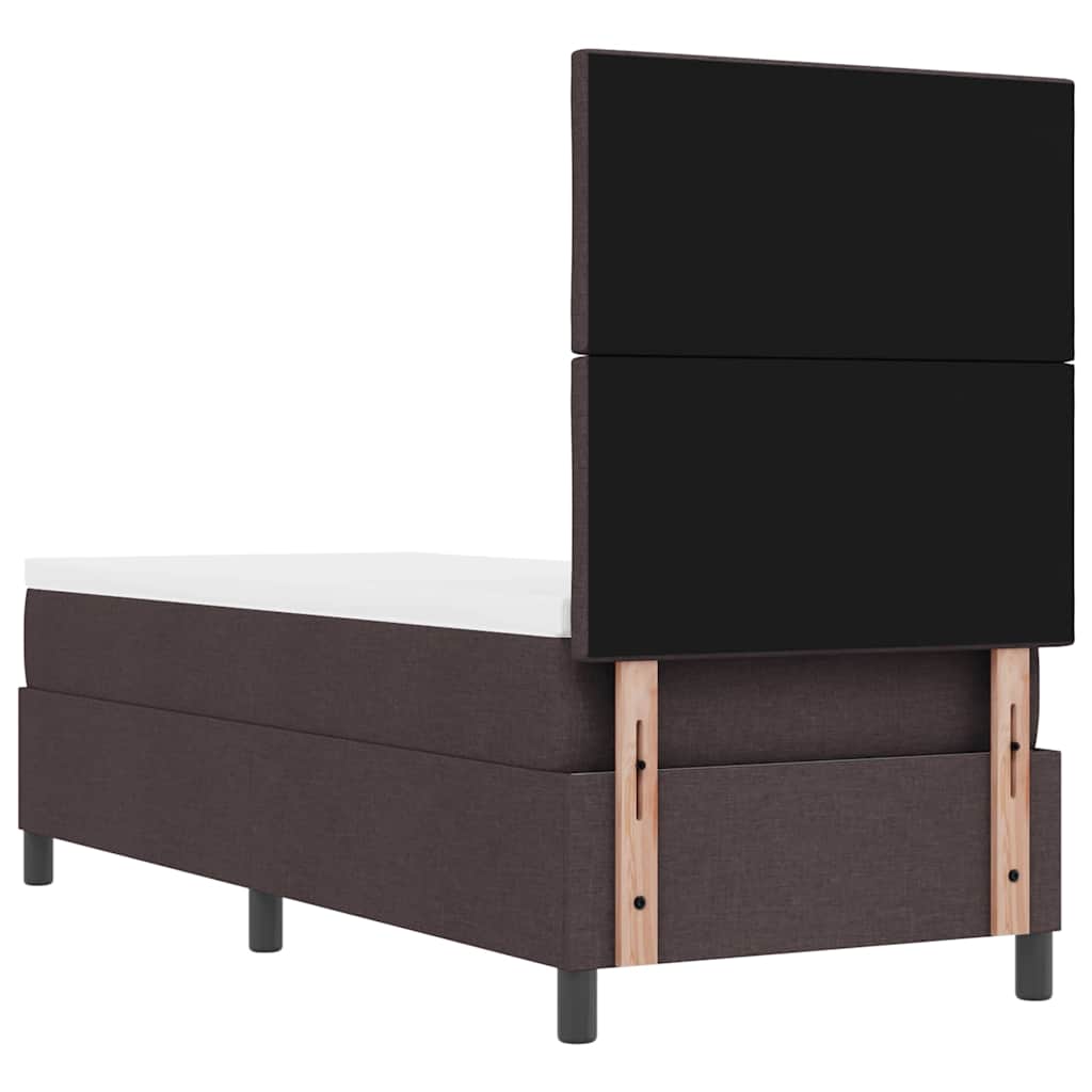 Boxspring bed met hoofdeinde Donkerbruin 80 x 200 cm Stof