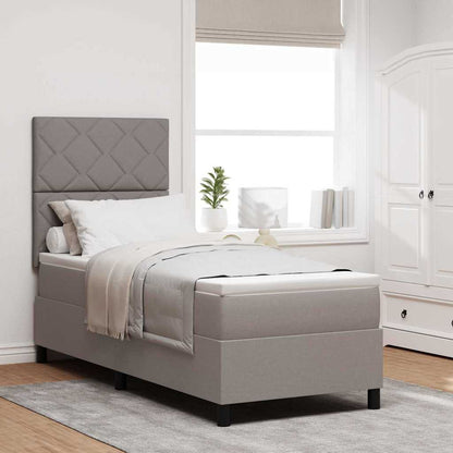 Boxspring bed met LED-stripverlichting Taupe 80 x 200 cm Stof