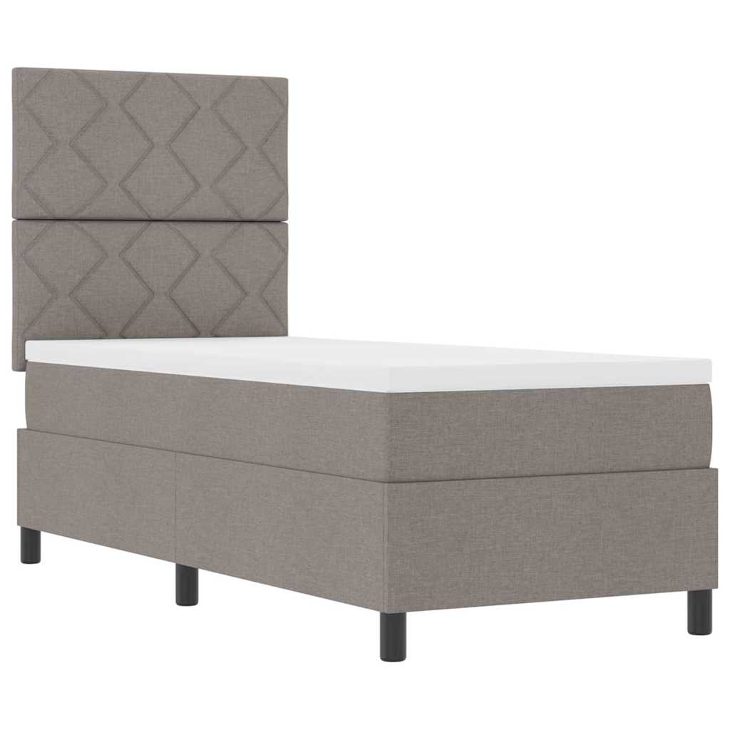 Boxspring bed met LED-stripverlichting Taupe 80 x 200 cm Stof