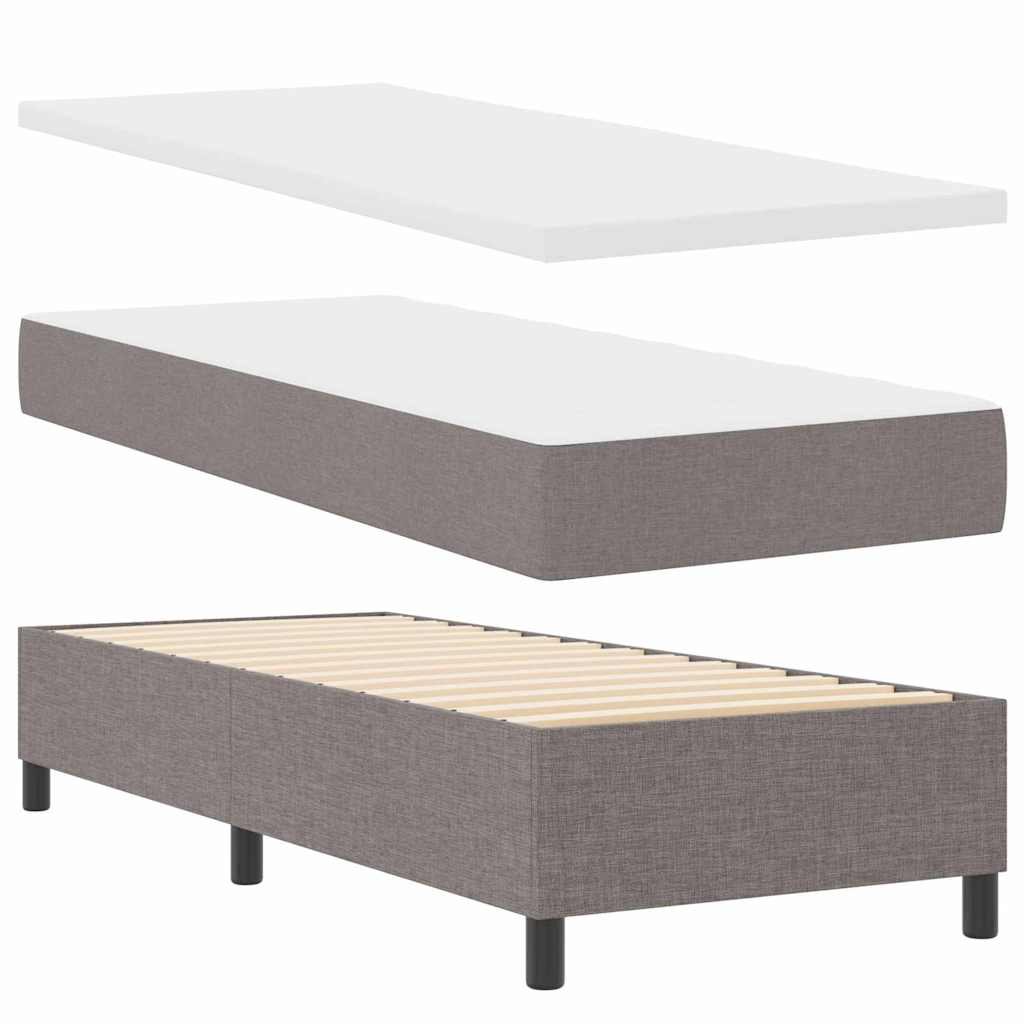 Boxspring bed met LED-stripverlichting Taupe 80 x 200 cm Stof