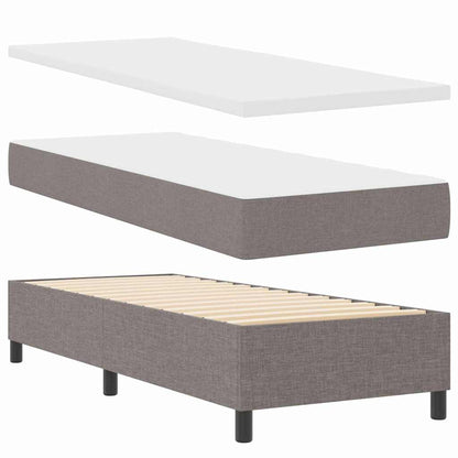 Boxspring bed met LED-stripverlichting Taupe 80 x 200 cm Stof