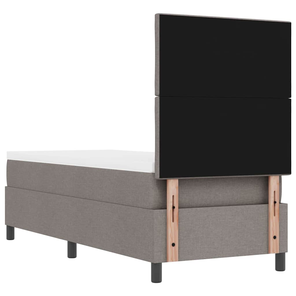Boxspring bed met LED-stripverlichting Taupe 80 x 200 cm Stof