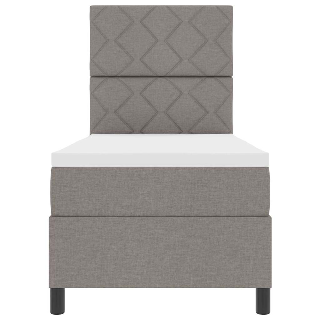 Boxspring bed met LED-stripverlichting Taupe 80 x 200 cm Stof