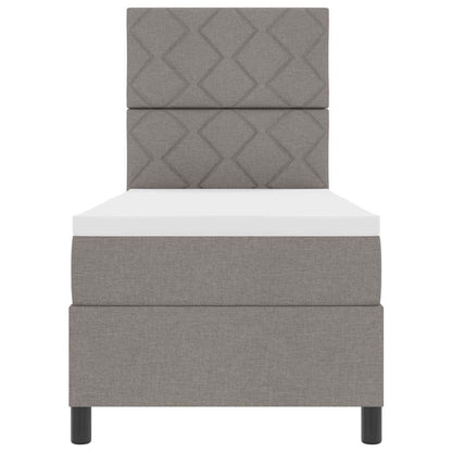 Boxspring bed met LED-stripverlichting Taupe 80 x 200 cm Stof
