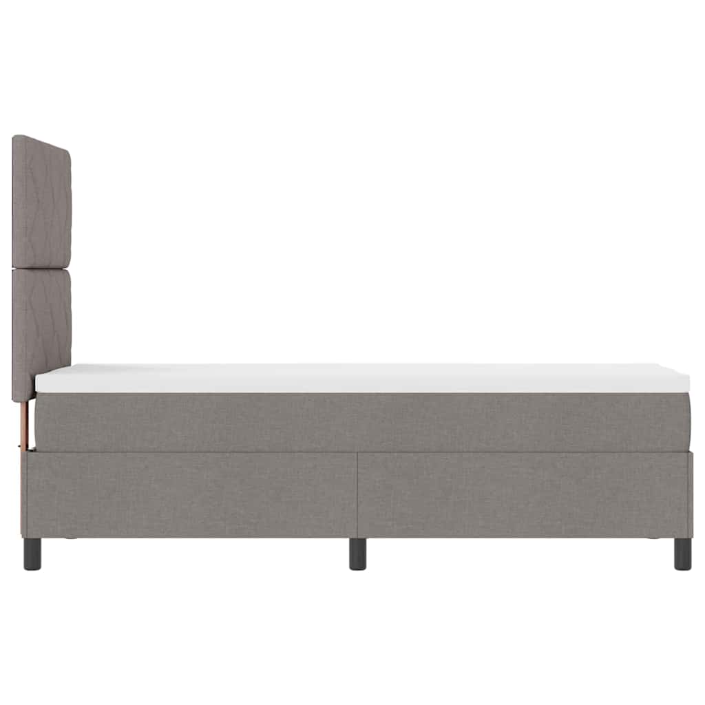 Boxspring bed met LED-stripverlichting Taupe 80 x 200 cm Stof