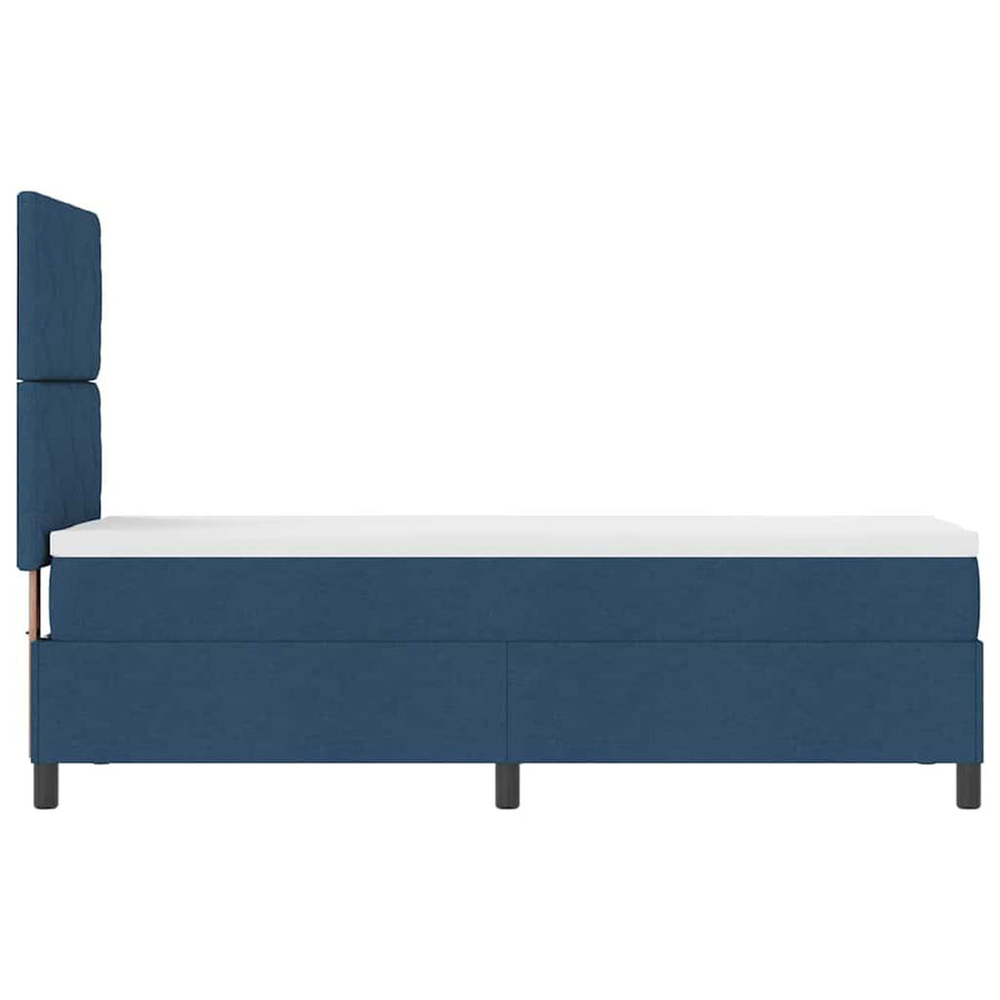 Boxspring bed met LED-stripverlichting Blauw 80 x 200 cm Stof
