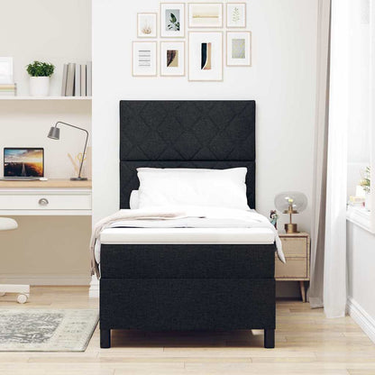 Boxspring bed met LED-stripverlichting Zwart 90 x 190 cm Stof