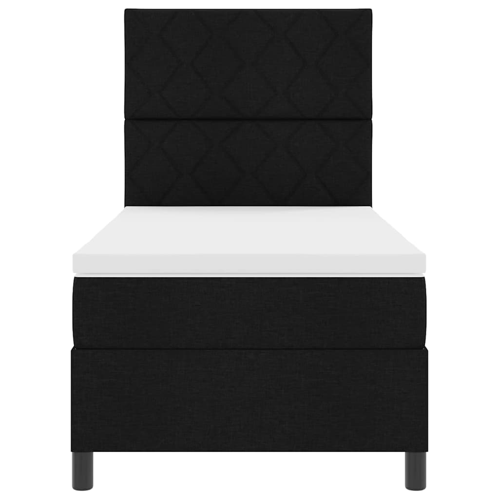 Boxspring bed met LED-stripverlichting Zwart 90 x 190 cm Stof