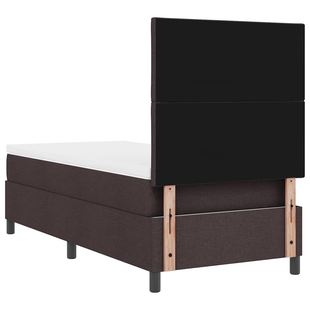 Boxspring bed met hoofdeinde Donkerbruin 90 x 190 cm Stof