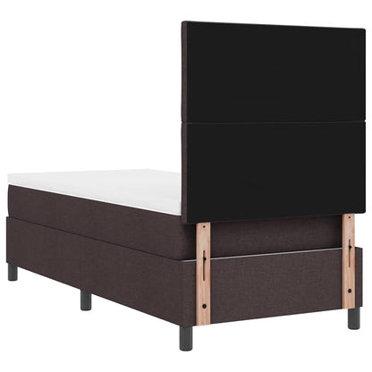 Boxspring bed met hoofdeinde Donkerbruin 90 x 190 cm Stof